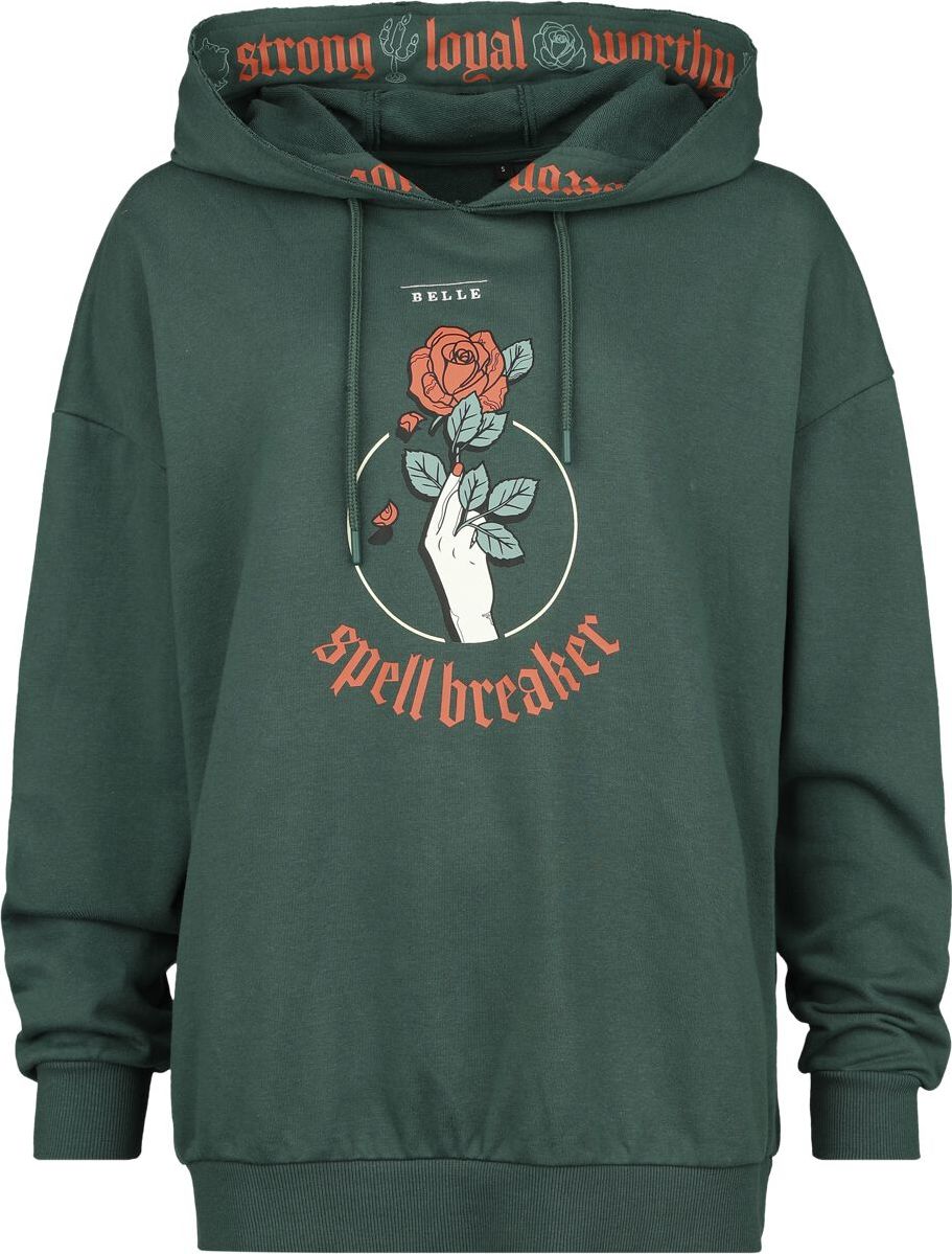 Kráska a zvíře Disney Princess - Picnic Collection - Belle Dámská mikina s kapucí tmave zelená - Merchstore.cz