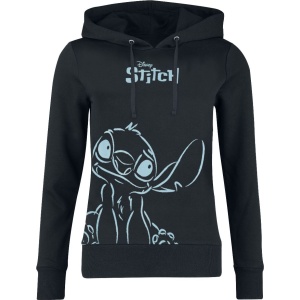 Lilo & Stitch Stitch Dámská mikina s kapucí černá - Merchstore.cz