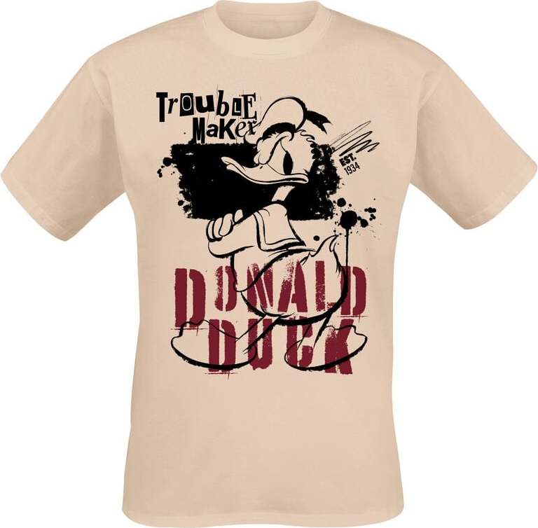 Mickey & Minnie Mouse Donald Duck - Trouble Maker Tričko písková - Merchstore.cz Mickey & Minnie Mouse Donald Duck - Trouble Maker Tričko písková - Merchstore.cz
