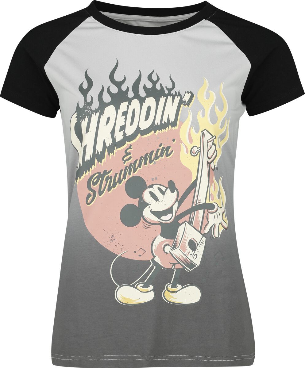 Mickey & Minnie Mouse Shreddin' & Strummin' Dámské tričko cerná/šedá - Merchstore.cz