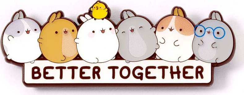 Molang Better Together Odznak stríbrná - Merchstore.cz Molang Better Together Odznak stríbrná - Merchstore.cz