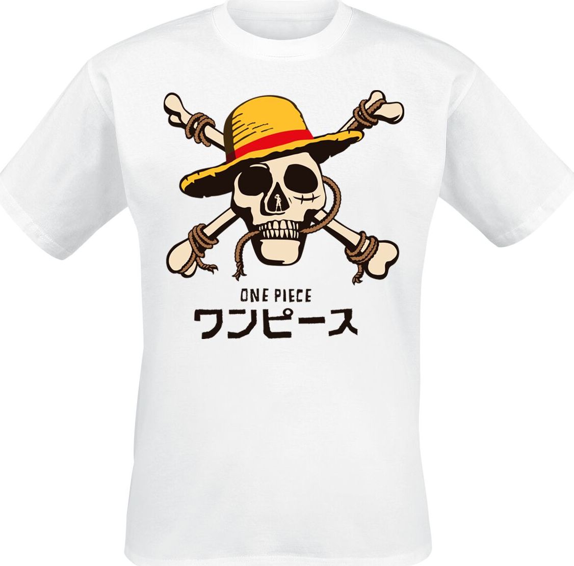 One Piece Skull Logo - Japanese Tričko bílá - Merchstore.cz