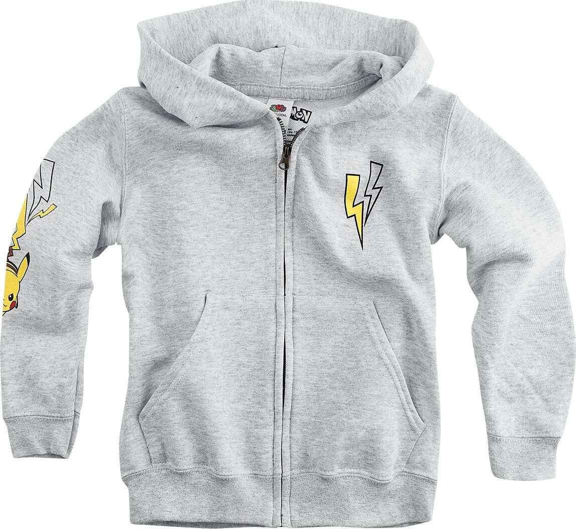 Pokémon Kids - Pikachu - Pokemon Trainer detská mikina s kapucí na zip prošedivelá - Merchstore.cz
