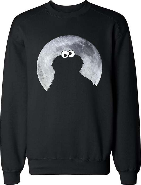 Sesame Street Krümelmonster - Moonlight - Cookie Monster Mikina černá - Merchstore.cz