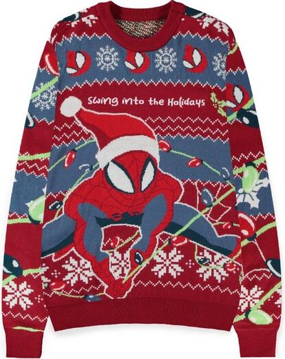 Spider-Man Swing Into The Holidays Pletený svetr vícebarevný - Merchstore.cz