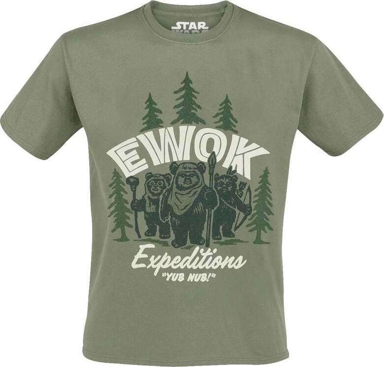 Star Wars Ewok Tričko olivová - Merchstore.cz Star Wars Ewok Tričko olivová - Merchstore.cz