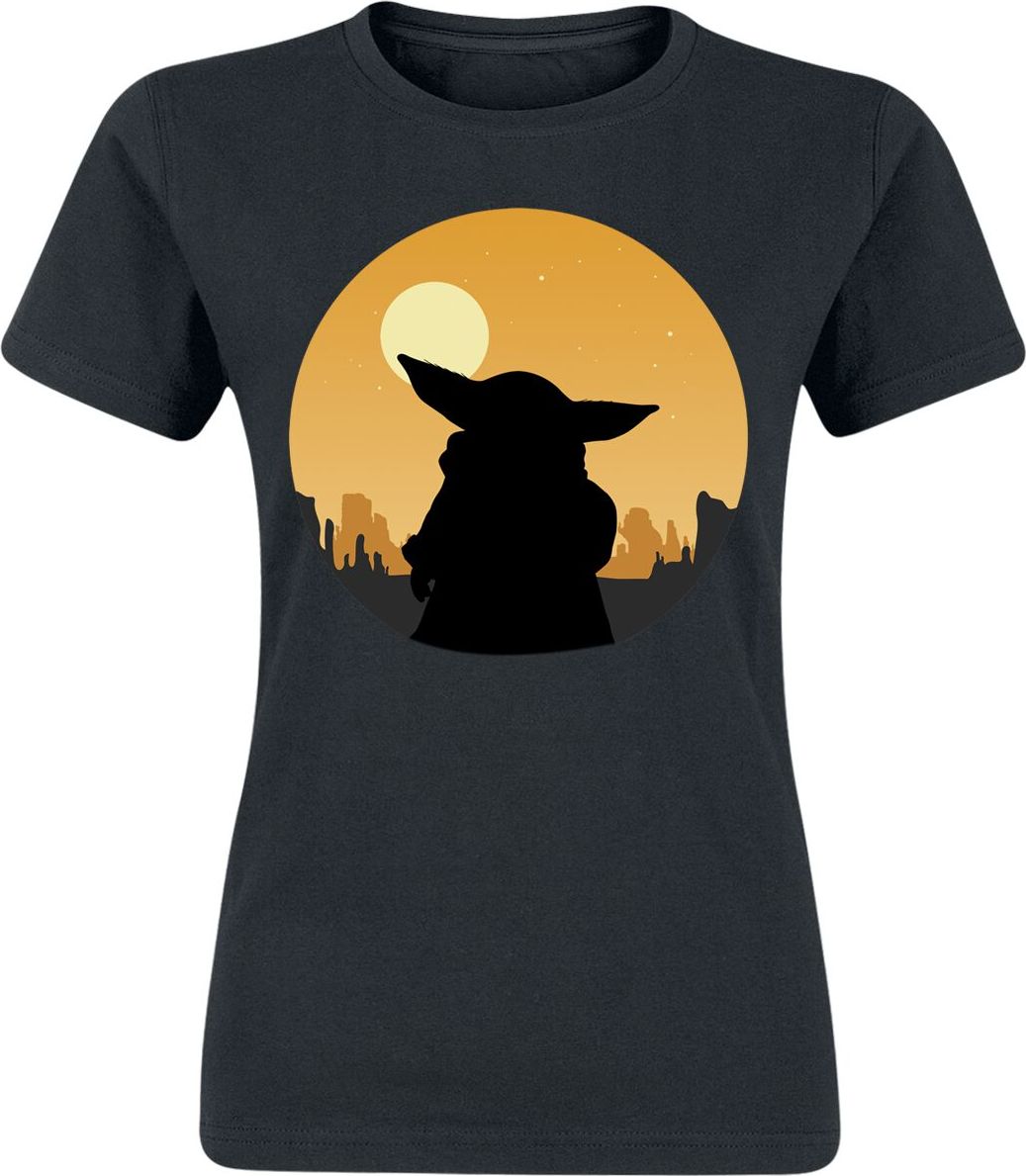 Star Wars The Mandalorian - Grogu Sundown Dámské tričko černá - Merchstore.cz Star Wars The Mandalorian - Grogu Sundown Dámské tričko černá - Merchstore.cz