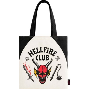 Stranger Things Hellfire Club Plátená taška bílá/cerná/cervená - Merchstore.cz