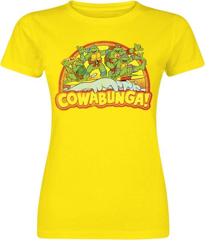 Teenage Mutant Ninja Turtles Cowabunga Dámské tričko žlutá - Merchstore.cz