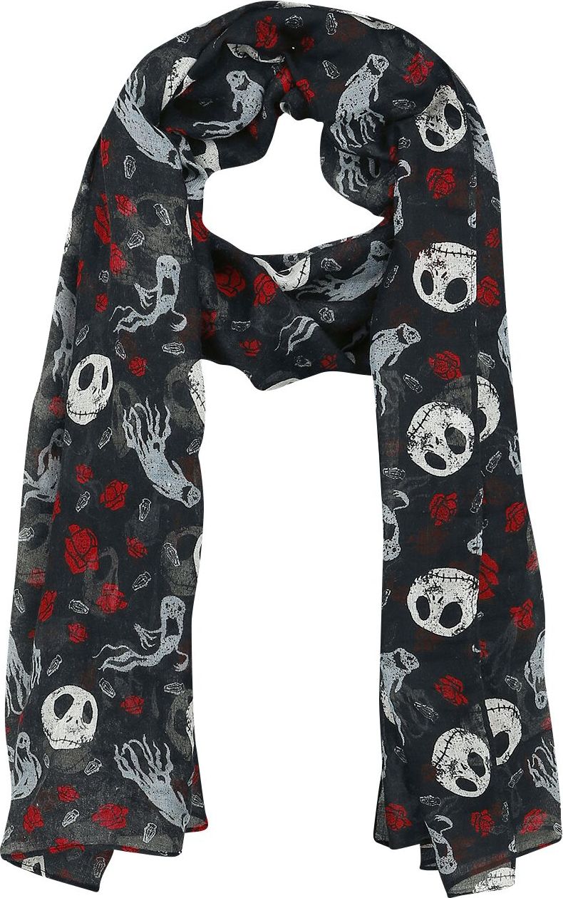 The Nightmare Before Christmas Jack Skellington - Ghost & Roses Šátek/šála vícebarevný - Merchstore.cz