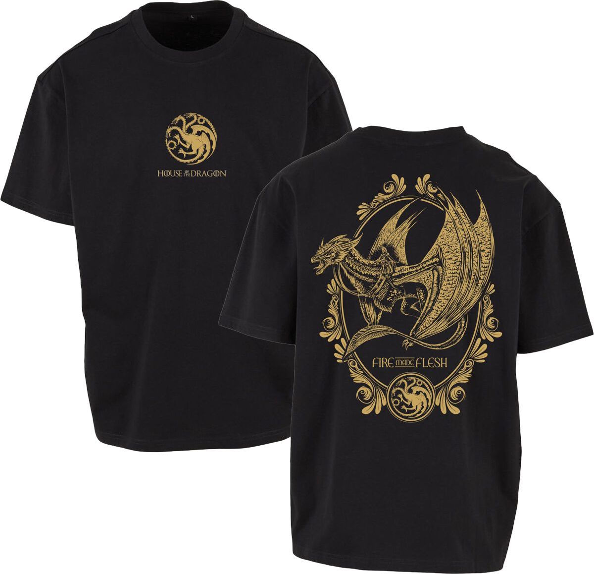 Game Of Thrones House of the Dragon - Fire Made Flesh Tričko černá - Merchstore.cz