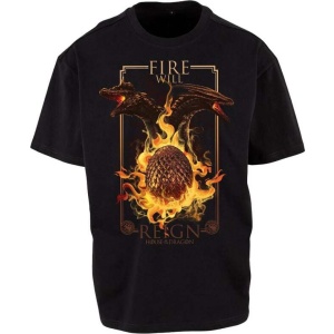 Game Of Thrones House of the Dragon - Fire Will Reign Tričko černá - Merchstore.cz