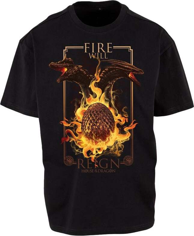 Game Of Thrones House of the Dragon - Fire Will Reign Tričko černá - Merchstore.cz