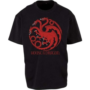 Game Of Thrones House of the Dragon - Red Three Headed Dragon Emblem Tričko černá - Merchstore.cz
