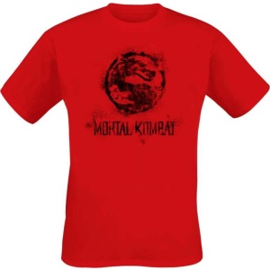 Mortal Kombat Distressed Dragon Tričko červená