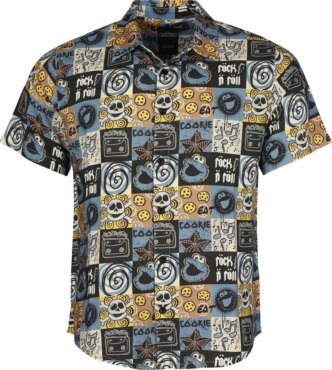 Sesame Street Cookie Monster - Krümelmonster - Hawaii Košile vícebarevný - Merchstore.cz