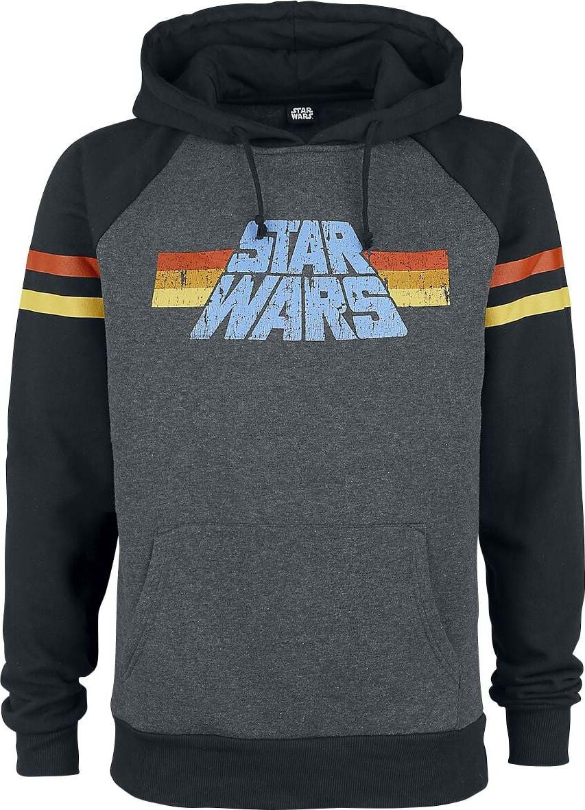 Star Wars 77 Mikina s kapucí skvrnitá tmavě šedá / černá - Merchstore.cz
